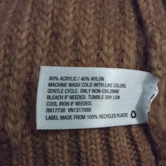 Ava & Viv Tan Mock Neck Puff Sleeve Boho Plus Size Pullover Sweater Sz 14 - Picture 7 of 9